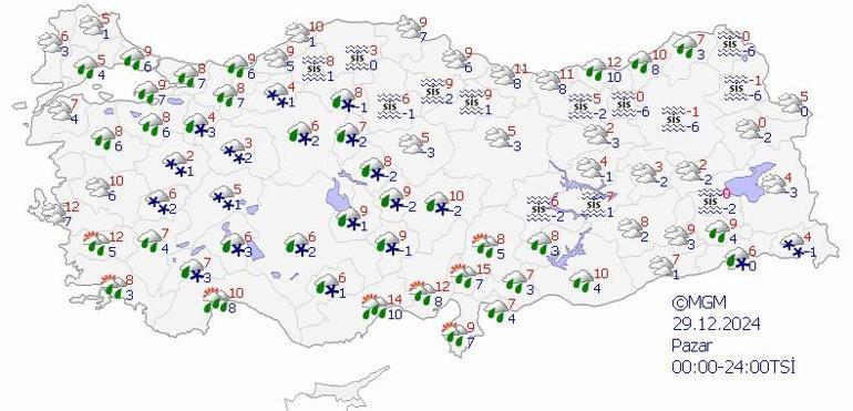 İSTANBUL, ANKARA, İZMİR HAVA DURUMU 29 ARALIK 2024: Bugün hava nasıl olacak, yağmur var mı Meteoroloji açıkladı İşte il il hava durumu