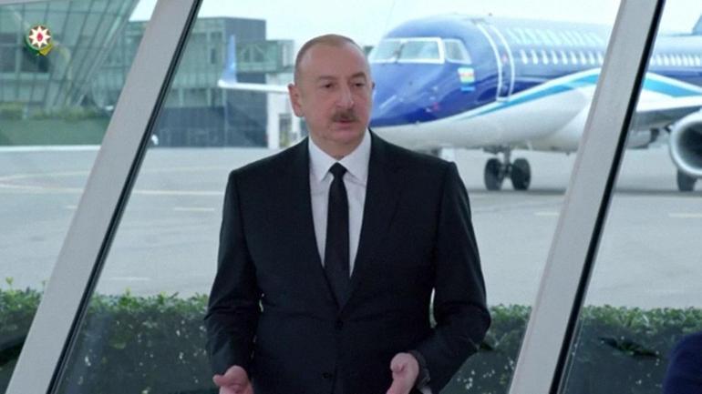 Aliyev Rusyanın füzeyle vurduğu uçağa dair konuştu