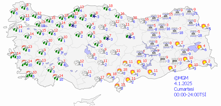 Bugün hava nasıl olacak 4 Ocak 2025 hava durumu: O illere kuvvetli sağanak uyarısı