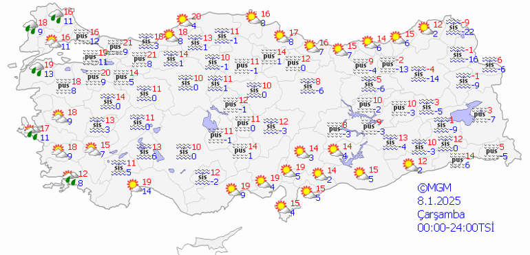 8 Ocak 2025 Hava Durumu: Bugün Hava Nasıl Olacak Meteoroloji’den Sağanak Uyarısı