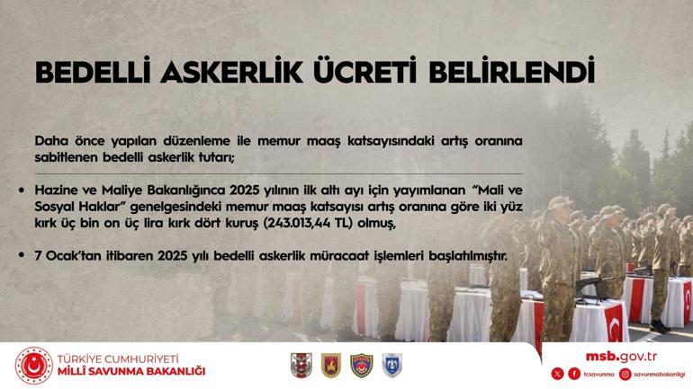 BEDELLİ ASKERLİK ÜCRETİ 2025| MSB Bedelli askerlik ücreti ne kadar oldu