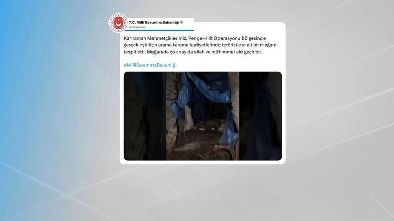 Pençe-Kilit bölgesinde teröristlere ait mağara görüntülendi