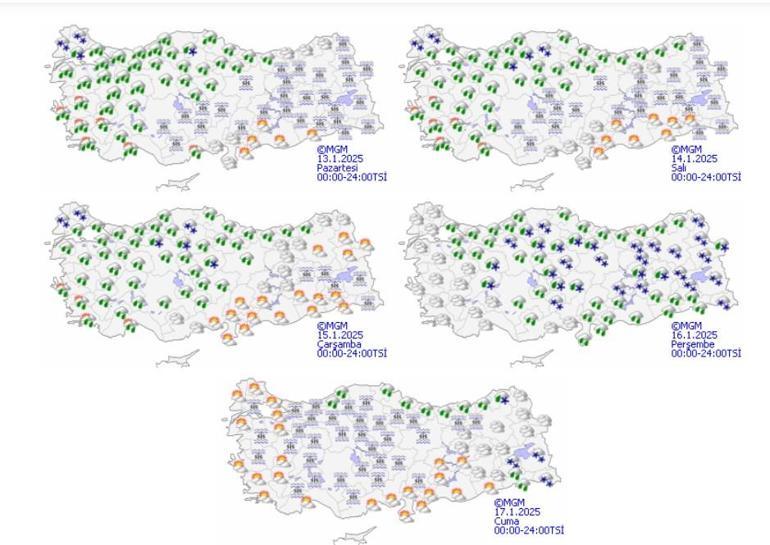 Bugün (13 Ocak) hava nasıl olacak Meteorolojiden birçok ile uyarı