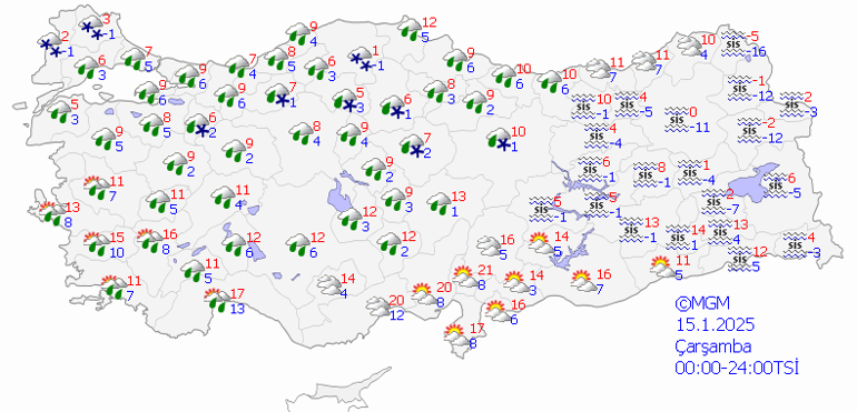 Son Dakika: 15 Ocak Hava Durumu Tahminleri İl İl Açıklandı 2 İle Yeni Uyarı