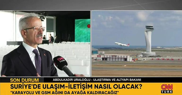 Suriyede ulaşım-iletişim nasıl olacak Bakan Uraloğlu detayları CNN TÜRKte anlattı