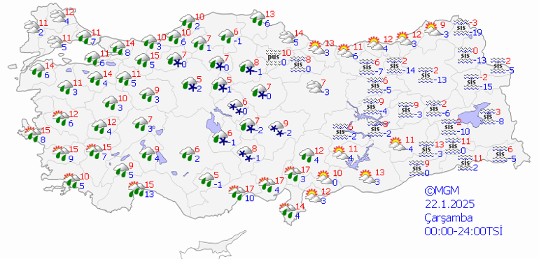 22 OCAK HAVA DURUMU: Bugün hava nasıl olacak Meteorolojiden İstanbul ve birçok ile uyarı