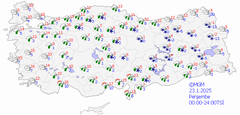 23 Ocak 2025 Perşembe Hava Durumu: Meteorolojiden 5 İl İçin Kar Uyarısı Bugün Hava Nasıl Olacak