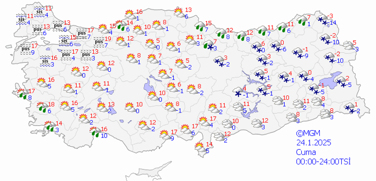 24 Ocak Hava Durumu | Meteorolojiden Kar ve Sağanak Uyarısı Bugün Hava Nasıl Olacak