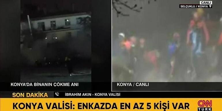 Son dakika | Konyada 4 katlı bina çöktü Arama kurtarma çalışmaları başladı | Video Haber