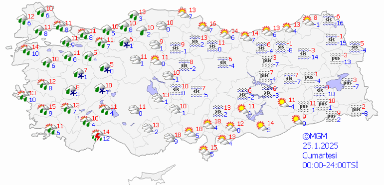 DİKKAT KUVVETLİ SAĞANAK UYARISI: Bugün (25 Ocak) Hava Nasıl Olacak