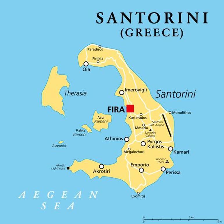 Santorini Adası Nerede, Hangi Ülkede Santorini Adasının Haritadaki Yeri