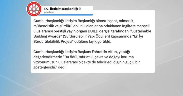 İletişim Başkanlığı binasına ödül