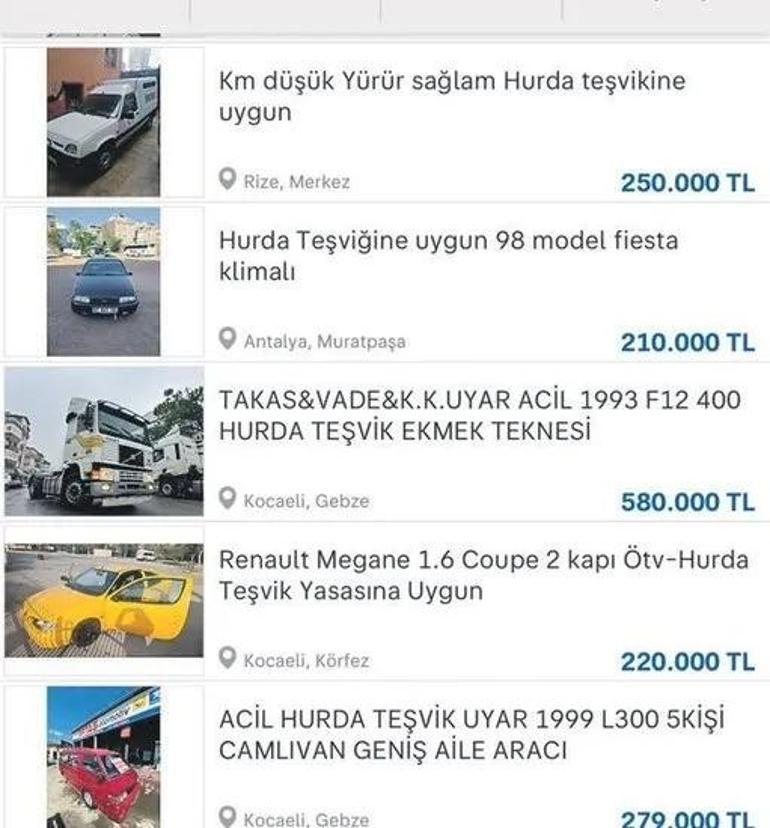 Hurda teşvik yasası piyasayı hareketlendirdi 25 yaş üstü araç satışların talep patlaması...