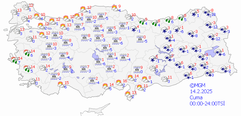 Bugün hava nasıl olacak 14 Şubat hava durumu tahminleri: O bölgelere kuvvetli kar uyarısı