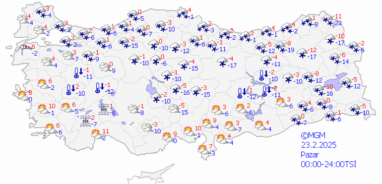 İL İL HAVA DURUMU: 23 Şubatta Kar Yağışı Devam Edecek mi Meteorolojiden Kritik Uyarı