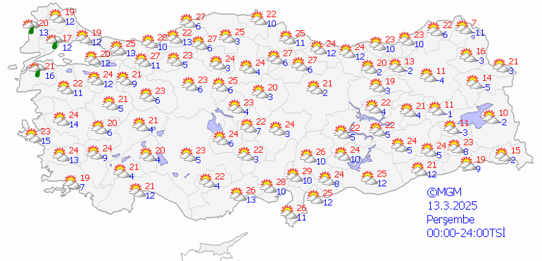 Bugün (13 Mart) hava nasıl olacak Son dakika hava durumu tahminleri: Sıcaklıklar yükselmeye devam ediyor