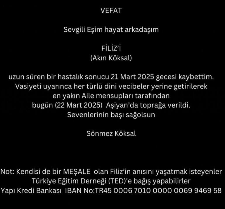 Son Dakika Haberi: Usta sanatçı Filiz Akın hayatını kaybetti Vasiyeti üzerine sessiz sedasız defnedildi