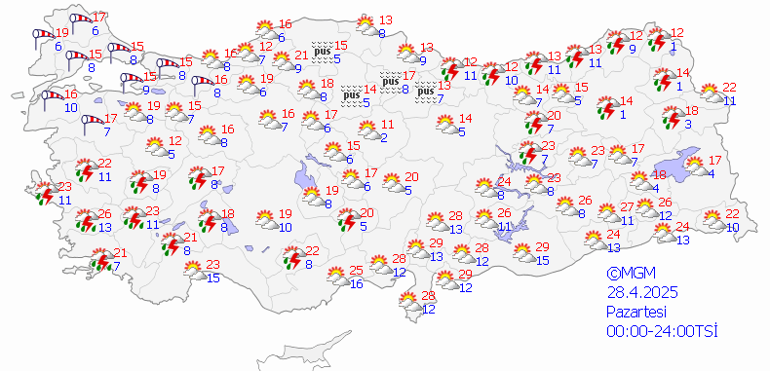 METEOROLOJİ 28 NİSAN HAVA DURUMU RAPORU: Bugün hava nasıl olacak Salı gecesine kadar etkili olacak