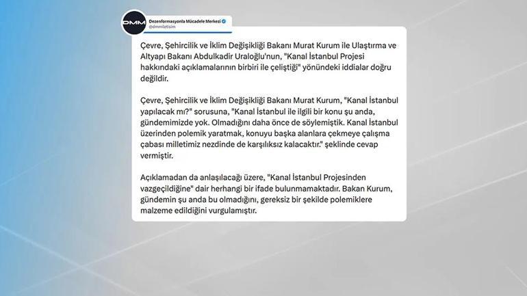 DMMden Kanal İstanbul açıklaması