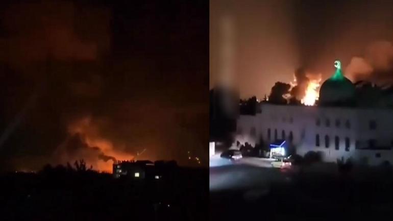 Şamda patlamalar oluyor... İşte İsrail’in vurduğu Suriye’den görüntüler