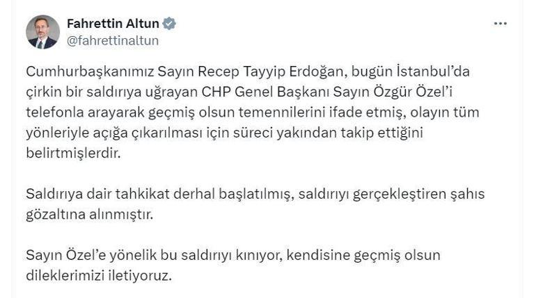SON DAKİKA... Cumhurbaşkanı Erdoğandan, saldırıya uğrayan Özgür Özele geçmiş olsun telefonu