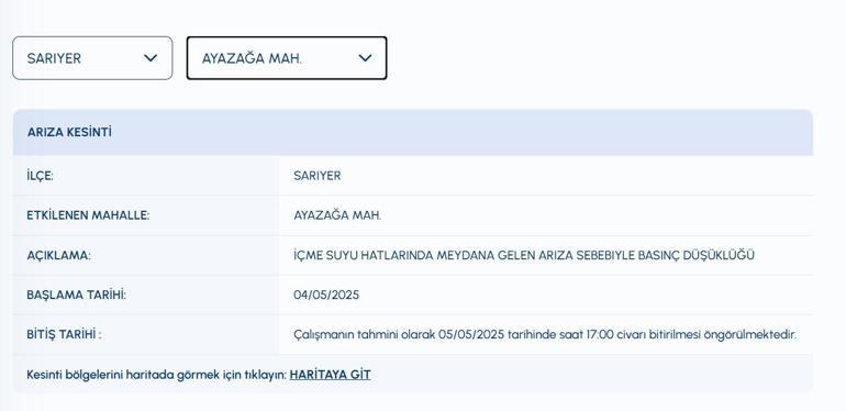 5 MAYIS İSKİ SU KESİNTİSİ | İstanbulda Sular Ne Zaman Gelecek İstanbul İSKİ Su Kesintisi Sorgulama Ekranı