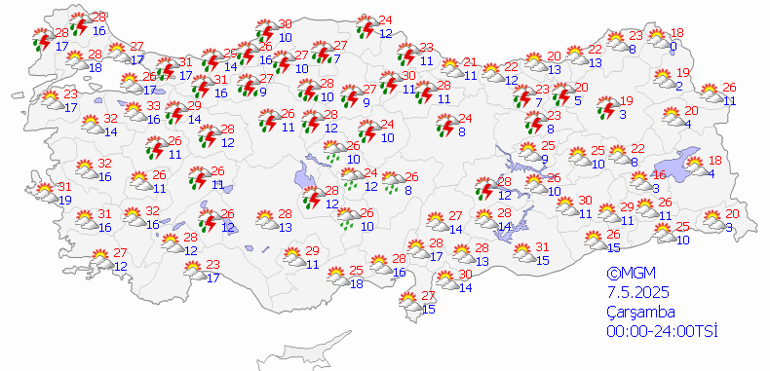 7 MAYIS 2025 HAVA DURUMU TAHMİNLERİ: İstanbulda sıcaklıklar artarken o illere sağanak yağış uyarısı