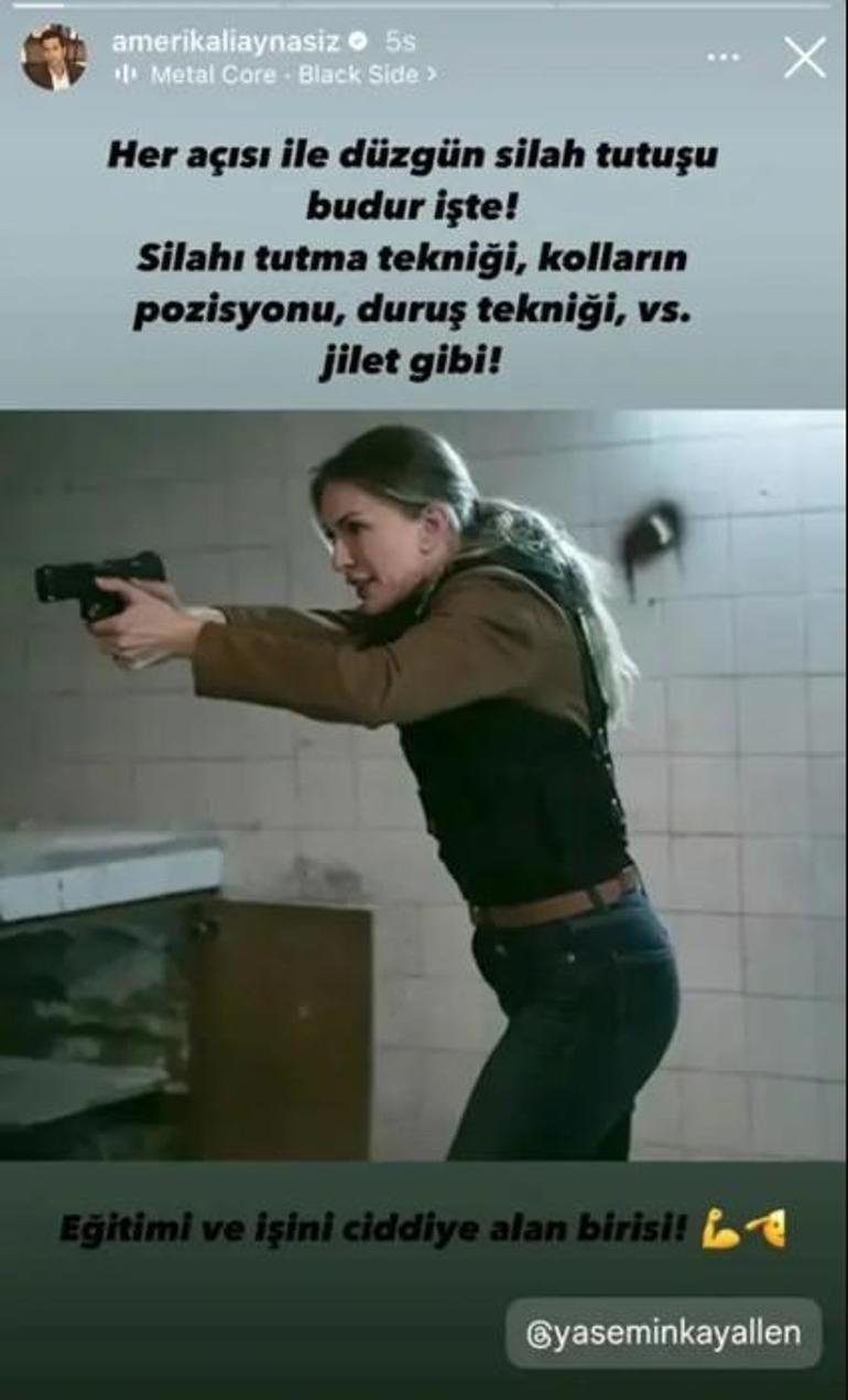 Yasemin Kay Allena sevgilisinden övgü dolu sözler Düzgün silah tutuşu budur