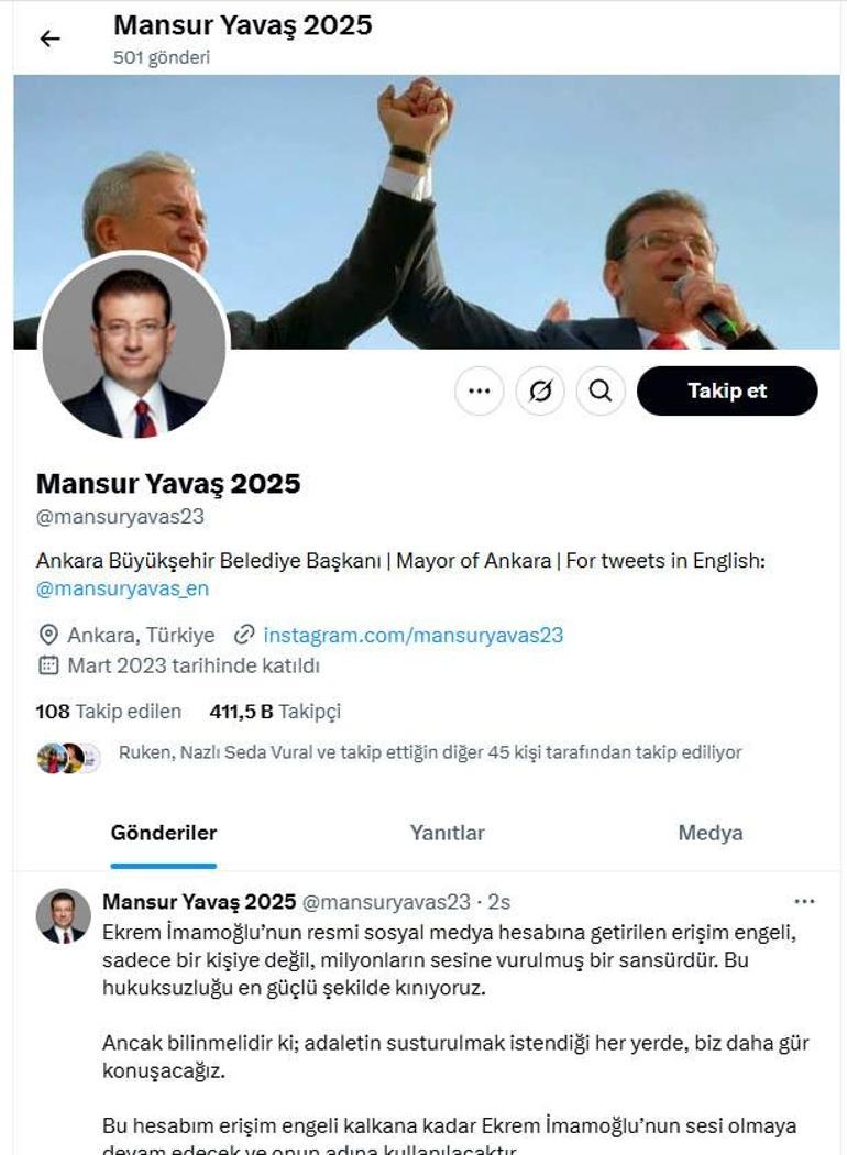 Ekrem İmamoğlunun X hesabına erişim engeli Başsavcılıktan açıklama geldi