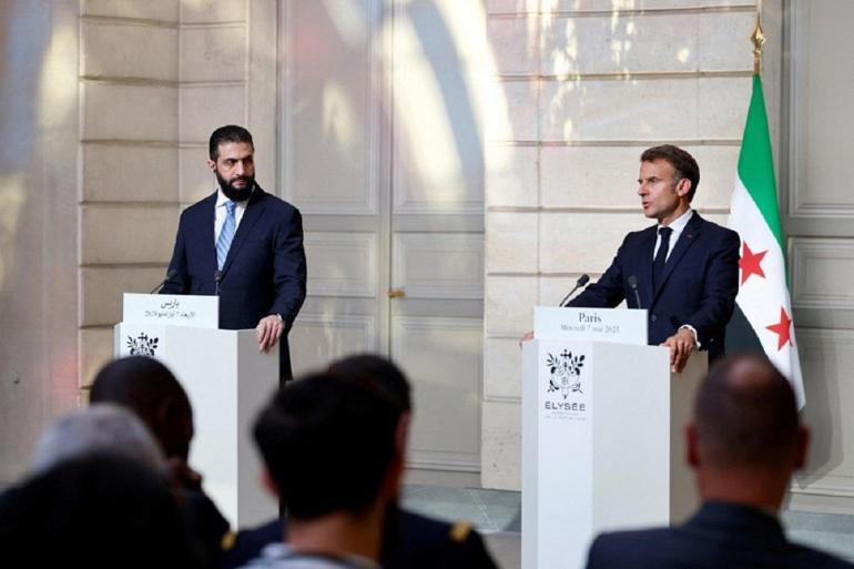 Macron Suriyeye söz verdi Avrupa Birliği yaptırımı kademe kademe kaldıracak