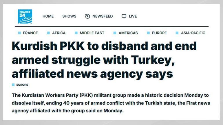 PKK’nın kendisi feshi dünya basınında