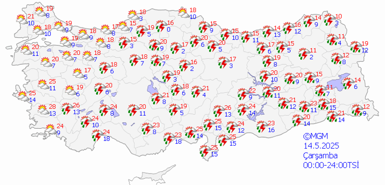 Son dakika hava durumu tahminleri (14 Mayıs 2025) Bugün hava nasıl olacak Meteoroloji gün verdi