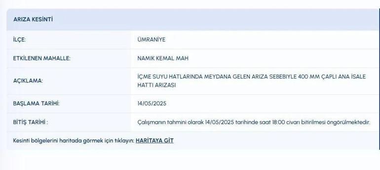 7 Saat Su Verilmeyecek 14 Mayıs İSKİ Su Kesintisi| İstanbulda Sular Ne Zaman Gelecek Üsküdar ve Ümraniye Su Kesintisi Ne Zaman Bitecek