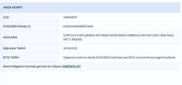 7 Saat Su Verilmeyecek 14 Mayıs İSKİ Su Kesintisi| İstanbulda Sular Ne Zaman Gelecek Üsküdar ve Ümraniye Su Kesintisi Ne Zaman Bitecek