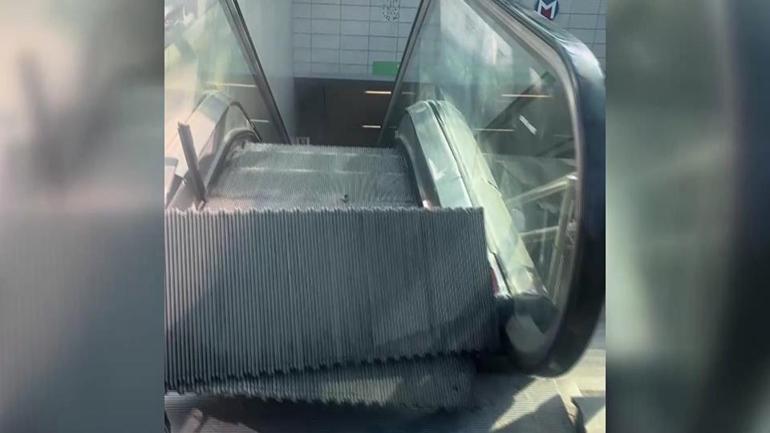 İstanbulda metro merdiveni çöktü