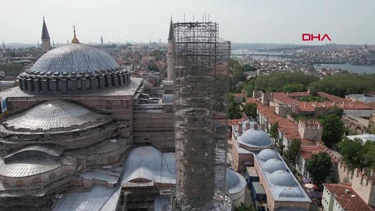 Ayasofyanın ana kubbesi yenileniyor