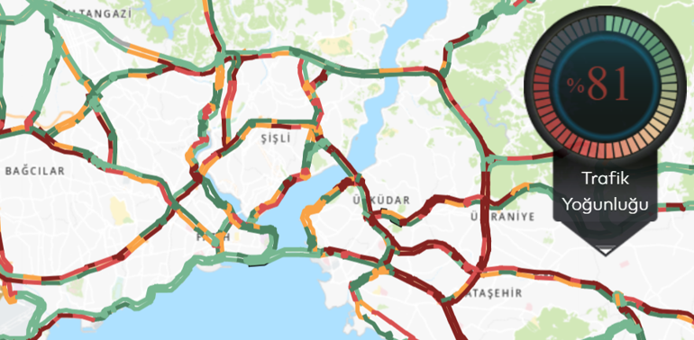 Kara yollarında son durum ne Yağan yağmurla birlikte İstanbulda trafik yoğunluğu yüzde 81e ulaştı