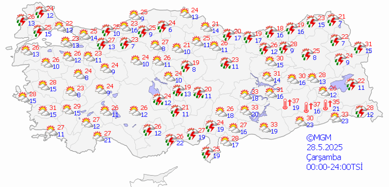28 MAYIS HAVA DURUMU: 11 İl İçin Saı Kodlu Sağanak Uyarısı Sıcaklıklar Düşüyor Bugün Hava Nasıl Olacak