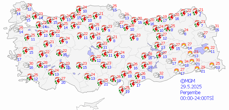29 Mayıs 2025 Hava Durumu: İstanbulda Yağmur Bekleniyor mu 23 İlde Sağanak Yağış Uyarısı