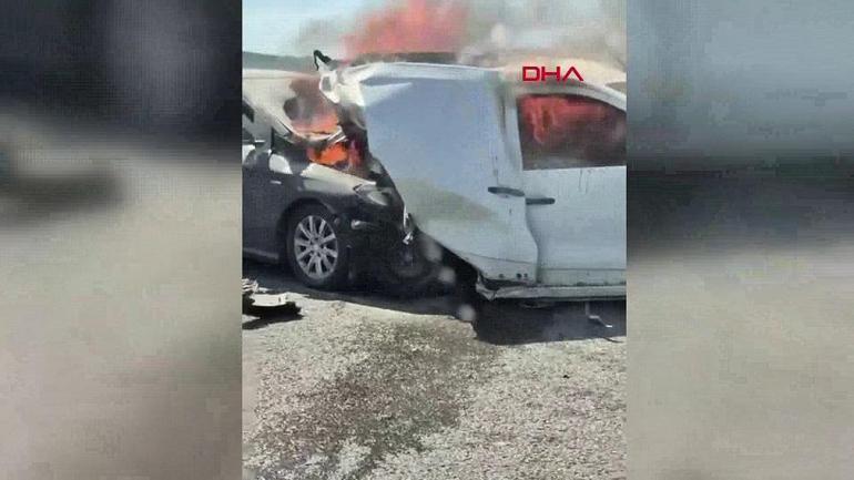 SON DAKİKA... Kuzey Marmara Otoyolunda zincirleme kaza: 2 araç alev aldı