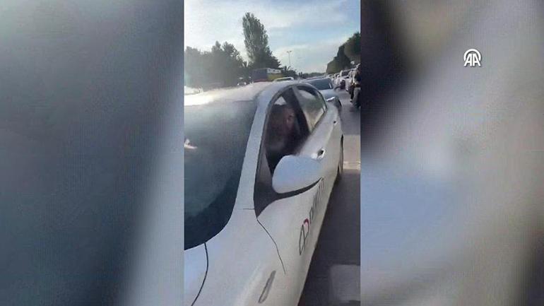 Trafikte çocuklarının yanında kadın sürücüye saldıran kişi tutuklandı