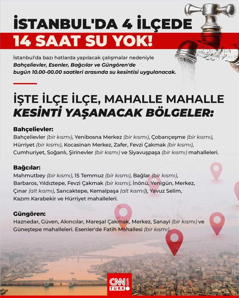 İstanbullular dikkat Saat verildi: Sular kesilecek