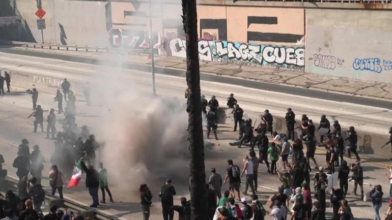 Los Angelesta gösteriler 6. gününde: Tansiyon düşmedi, yüzlerce kişi gözaltında