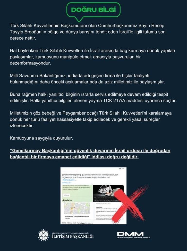 DMM, Güvenlik duvarının İsraile ait firmaya emanet edildi iddiasını yalanladı