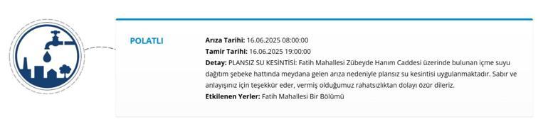 16 HAZİRAN ASKİ ANKARA SU KESİNTİSİ: Ankarada Sular Ne Zaman Gelecek ASKİ Ankara Su Kesintisi Sorgulama