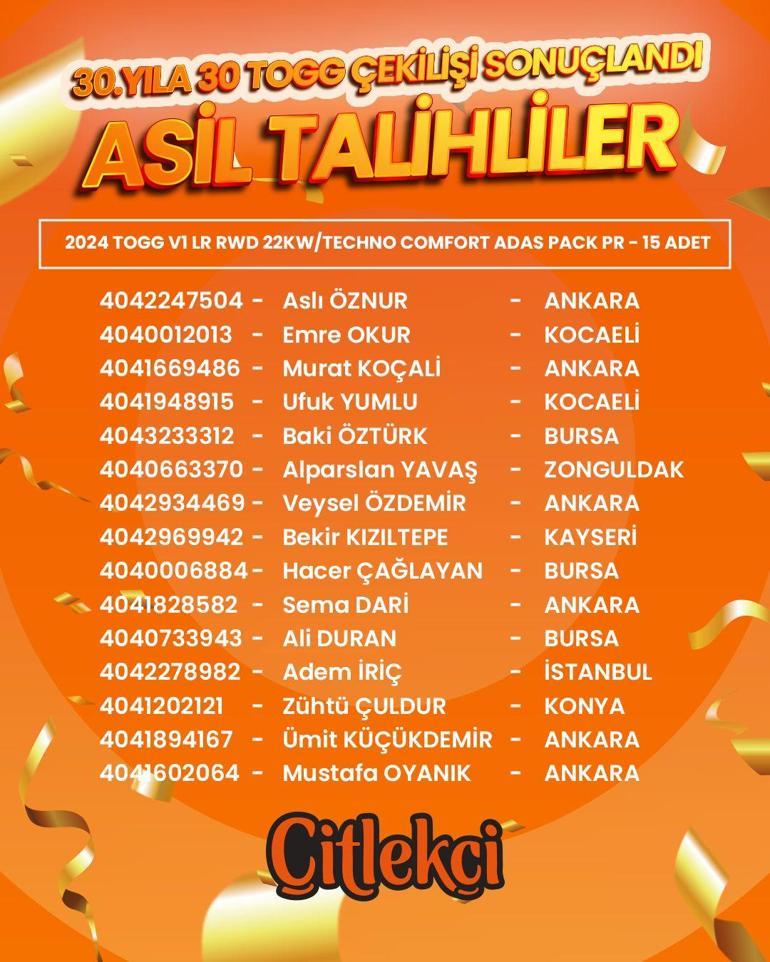 30 TOGG yeni sahibini buldu