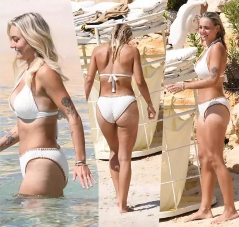 Survivor Aycan Yanaç, Çeşme’de Tatilde Suda Jimnastik Yaptı