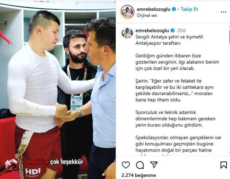 SON DAKİKA | Antalyasporda Emre Belözoğlu dönemi sona erdi