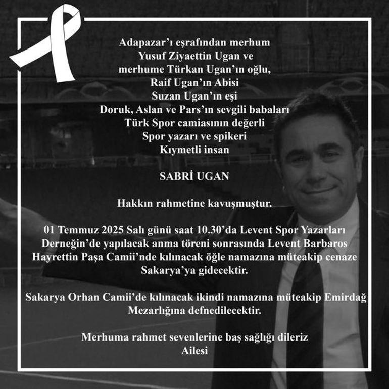 68625659330760b1f2d96b4c Sabri Ugan'ın son isteği yerine getirilecek | Cenaze programı belli oldu