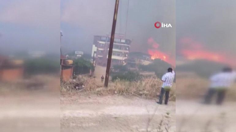 İşte o anlar... Hatay alev alev Yangın evleri sardı